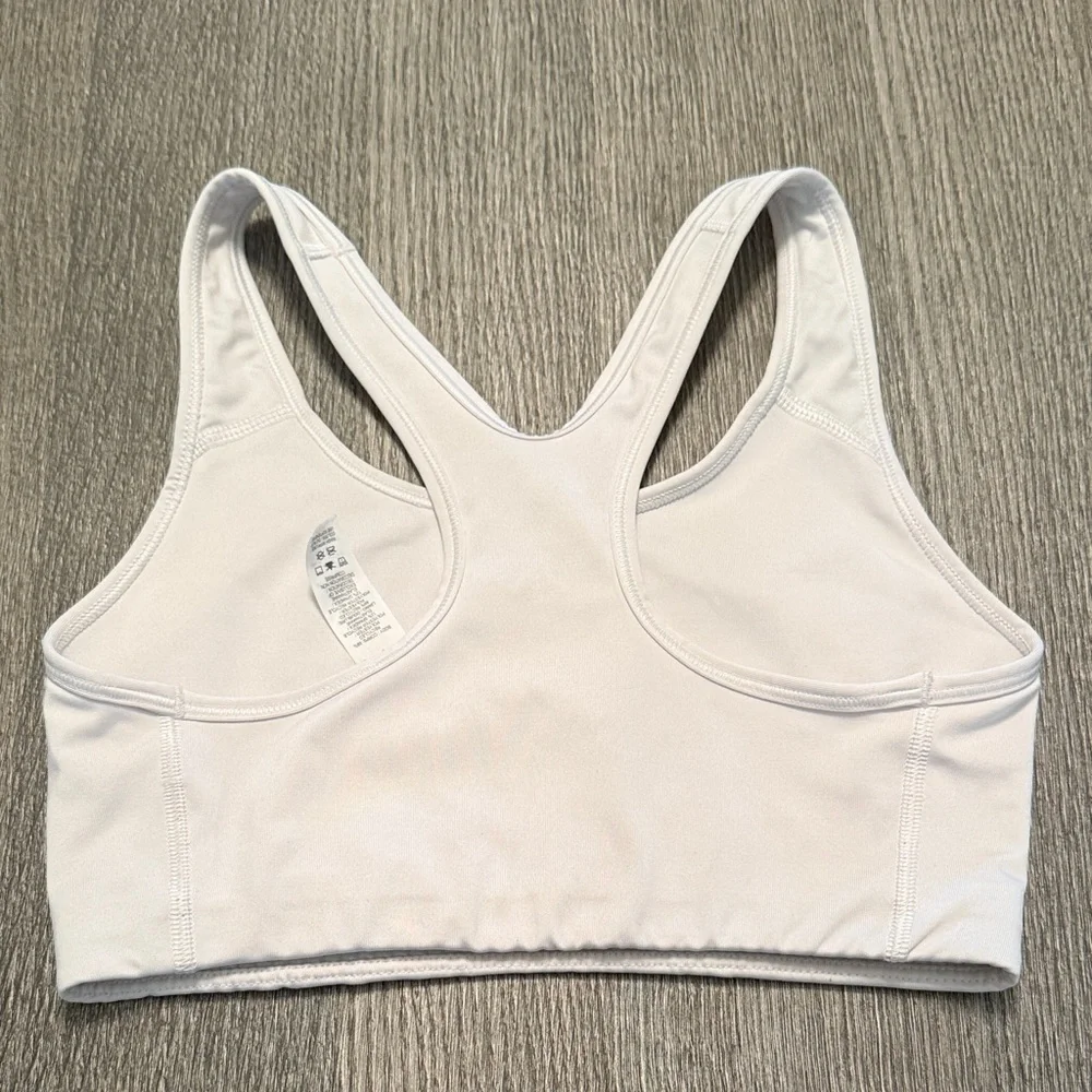 Nike Women's White Sports Bra with Black Logo - Picture 3 of 5